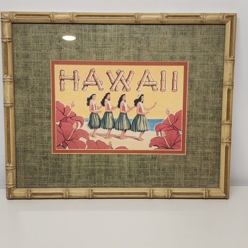 Hawaii by Kerne Erickson Framed Matted Art Print Faux Bamboo Frame 21.5" x 17.5"