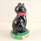 Manor Ware Black Cat Figure Souvenir Southampton England UK Green eyes Pottery