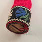 Red Christmas Stocking Piggy Bank Style Cotton Decoration w Wooden Top Germany
