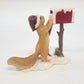 Christmas Squirrel Figurine 4.25" Santa Hat Mailbox Top Collection #4709 Vintage