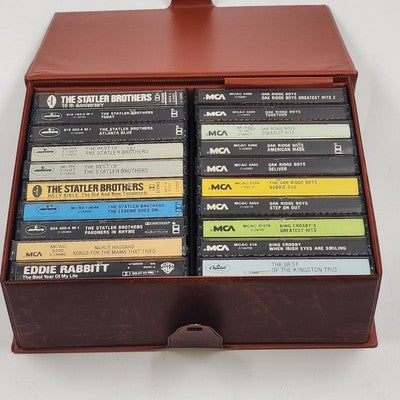Set of 20 Cassette Tapes w Vinyl Carry Case Country Gospel Music Collection