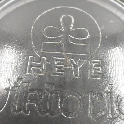 Heye Viktoria German Glass Jar with Ad Print Lid Collectible Pot Cover Vintage