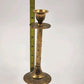 Set of 2 Solid Brass Candlestick Holders 7" & 8" Tall Vintage India Round Base