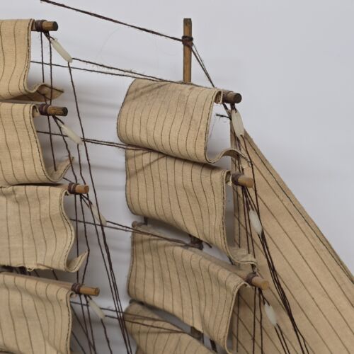 Assembled Model Cutty Sark Clipper Ship Wood Construction Canvas Sails 30" Long