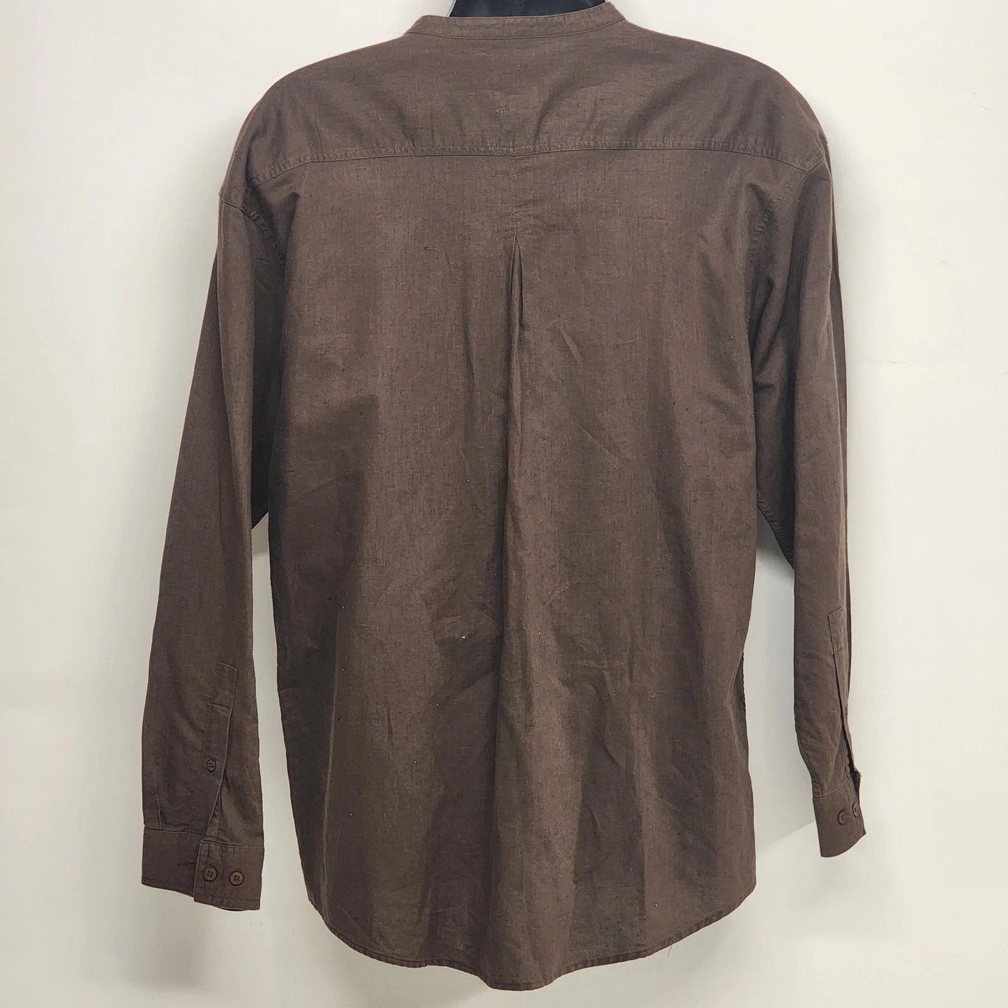 Bruno Mens Linen Cotton Blend Shirt XL Brown Button Down Italy