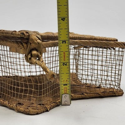 Basket Box Storage 10"Star Shape Large Hanging Wicker Natural Wood Color Weaving