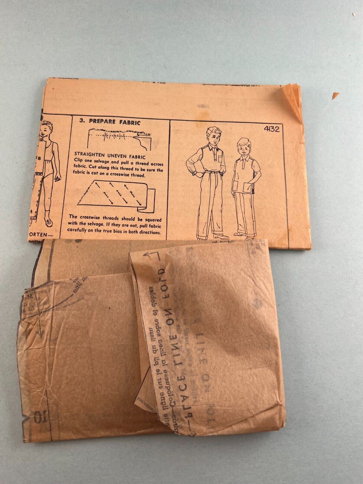 Simplicity 4132 Vintage Sewing Pattern 1940's Boys 2 Button Shirt and Slacks 6