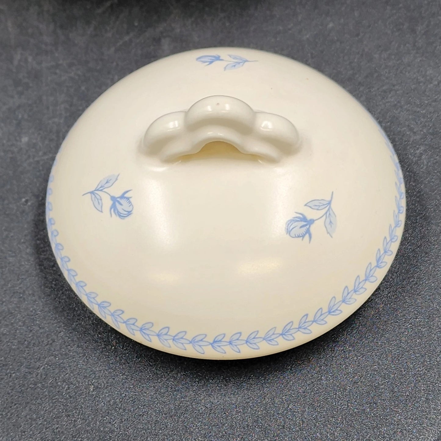 Somerset Garden Lidded Urn Bowl Crowning Touch Twin Handles 6" Blue Floral