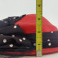 Women's Red Derby Dress Hat Wide Brim Polka Dot Bow Mesh Trim Vintage 11"