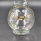 Round Bubble Shape Clear Glass Pitcher with 3 Gold Stripes & Ice Lip 8.5” 1950's