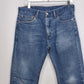 Levi's 505 Mens 32x30 Heavy Wash Distressed Straight Leg Jeans