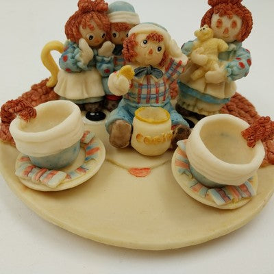 Popular Imports Mini Tea Set Raggedy Ann Style USA 1994 Collectible 5.25"