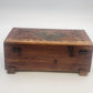 Jewelry Trinket Box 11" Carved Cedar Natural Wood Cottage Scene Footed Vintage