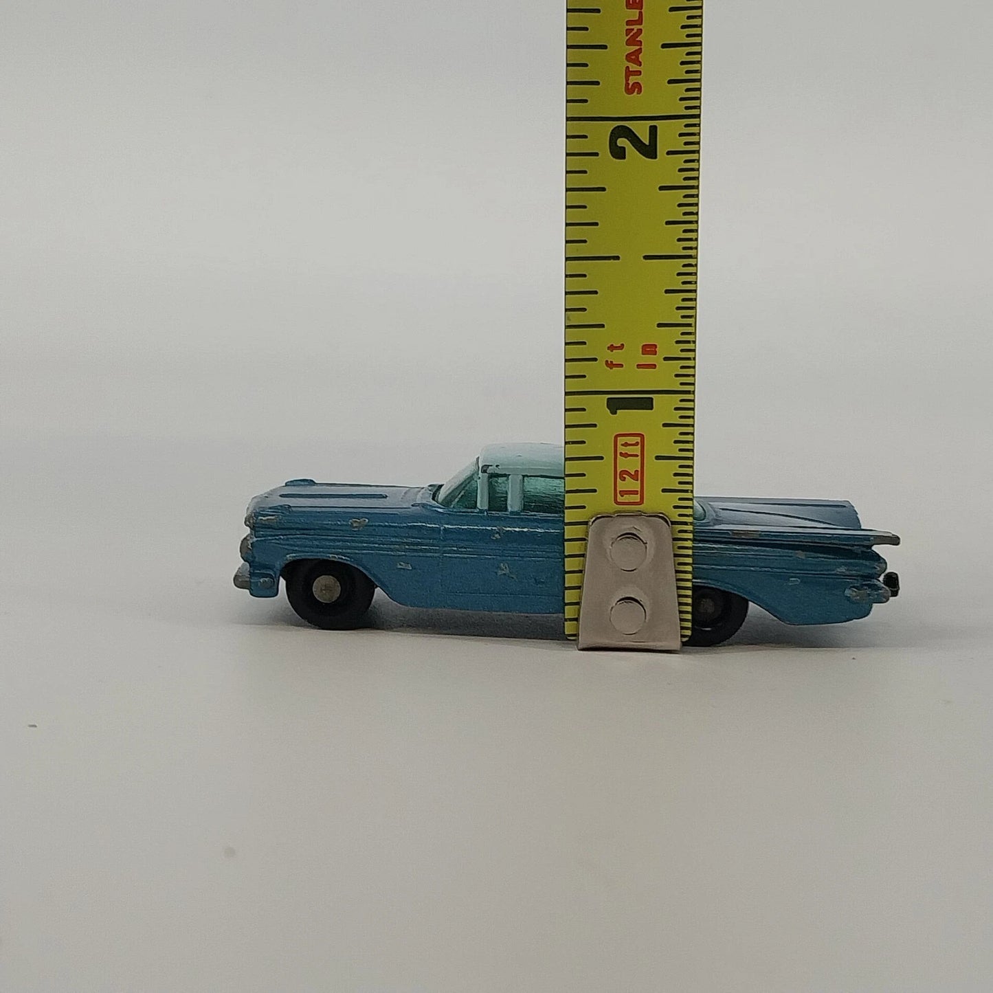 Lesney Matchbox No 57 Chevrolet Impala Two Tone Blue Diecast Car Toy England Vtg