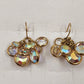 Crystal Aurora Borealis Colorful Sparkle Ball Quartz Gold Tone Fishhook Earrings