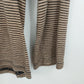 Evan-Picone Women's Long Sleeve Striped Knit Top Brown Black Crew Neck Small