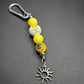 2 Key Ring Bag Charm Yellow Spring Flower Sun D Ring Handmade Gift Clip Gift