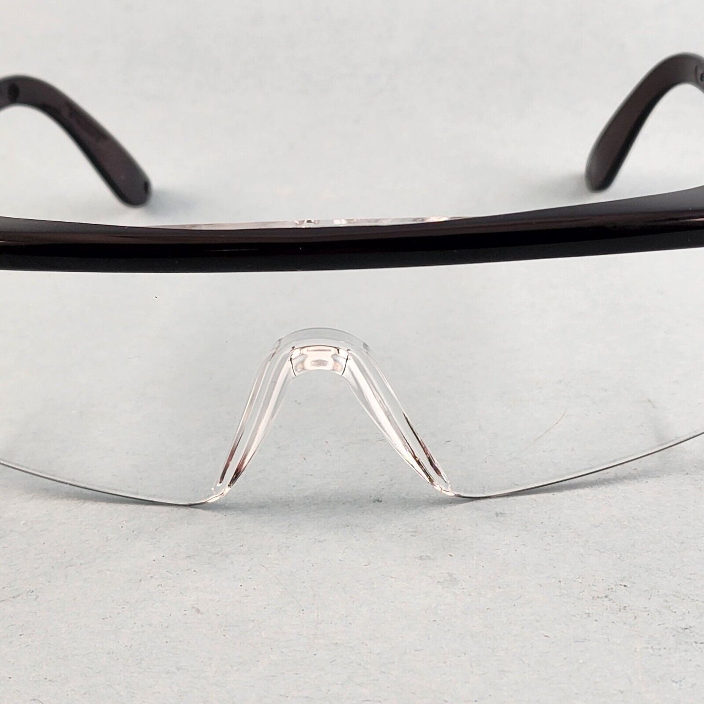 ERB Sting Ray Safety Glasses Half Frame Telescoping Temples UV Protection Z87.1+ (Black, Clear & Untreated)