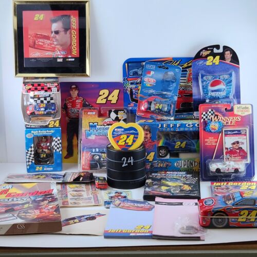 NASCAR Jeff Gordon No 24 Memorabilia Lot of Die Cast Cars DVD Other Memorabilia