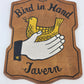1960s Bird in Hand Tavern Wall Plaque Wood Bar Sign Made in Japan 6"x9"