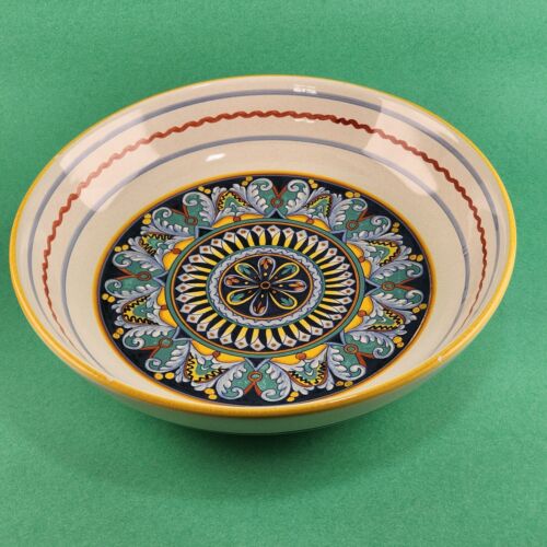 Ceramica Nova Deruta of Italy Large Pasta Serving Bowl Decal Print Hand Painted