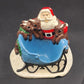 Ceramic Santa Claus & 3 Reindeer with Blue Sleigh Candy Dish Decor