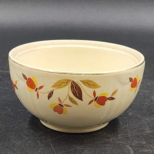 Autumn Leaf Ruffled D Sugar Bowl No Lid Halls Superior Jewel Tea MCM Kitchenware