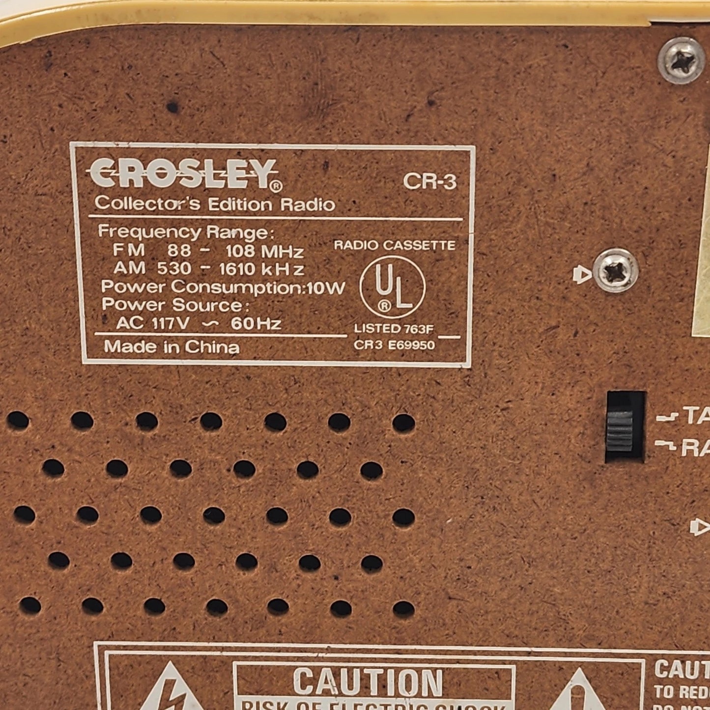 Crosley CR-3 Collector's Retro Edition AM/FM Radio Cassette Player Needs Work