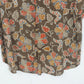 Rena Rowan Floral Silk Blouse Women's Size 10 Brown Short Sleeve Button Front