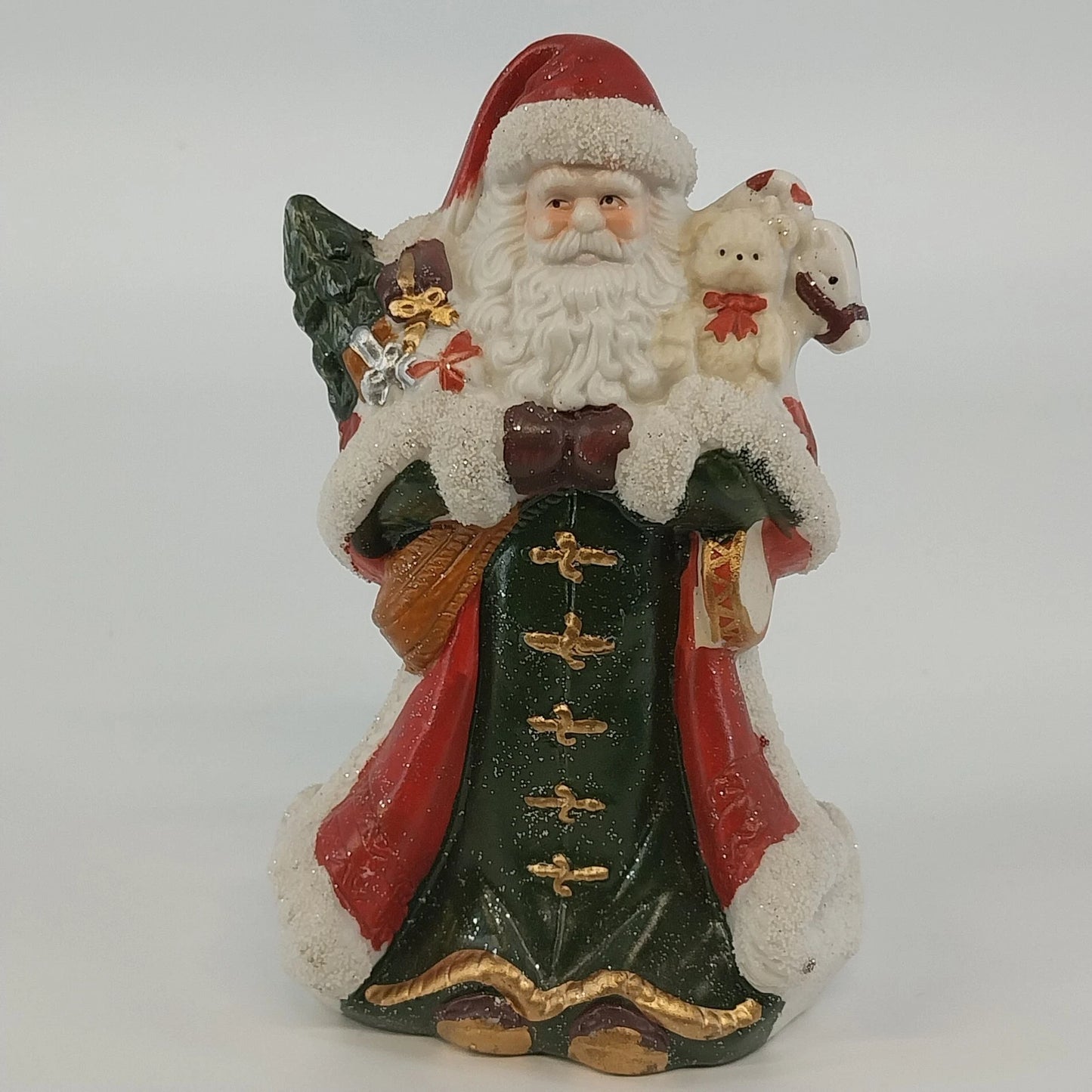 Santa Christmas Ceramic Figurine Tree Teddy Bear Candy Cane Holiday Decor 5.75"