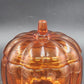 Orange Glass Pumpkin Shape Cookie Jar Candy Dish with Lid Anchor Hocking