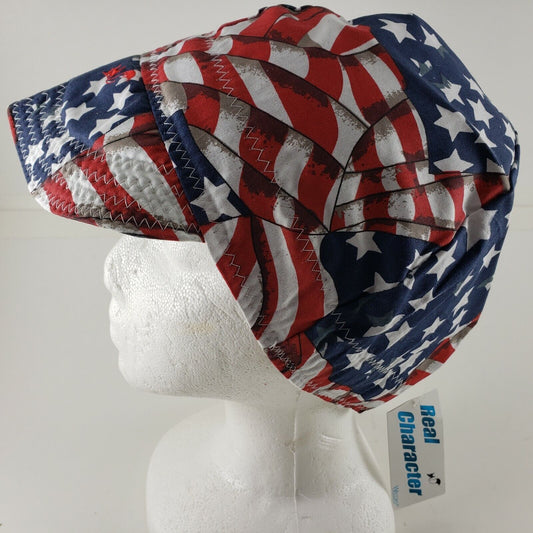 Patriotic Welding Cap Size 7-3/8" Weldas Real Character #23-4507 Mesh Lined