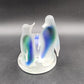 Partylite Frosted Glass Blue Green Two Penguin Candle Holder Votive Rack 5"x3.5"
