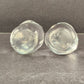 Pair of 4" Clear Glass Swan Figurines Molded Paperweights Vintage