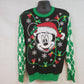Disney Mickey Mouse Men’s Christmas Sweater L Black Green White Lights NWOT