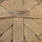 Longaberger Darning Basket 10" Round Floral Liner Double Leather Handle Vtg USA