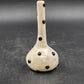 Studio B Art Vase Carn Pottery 6" White w Black Polka Dots John Beusmans 1970's