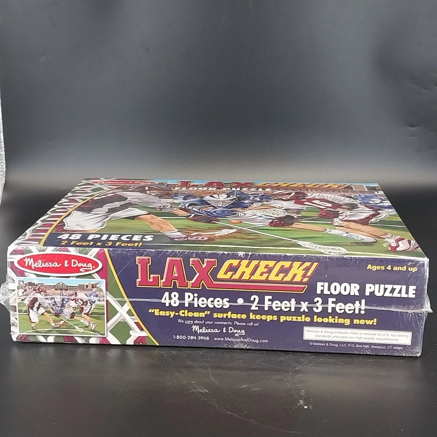 Melissa & Doug Lax Check Lacrosse Floor Puzzle 48 Pieces 2 Ft x 3 Ft Sealed NOS