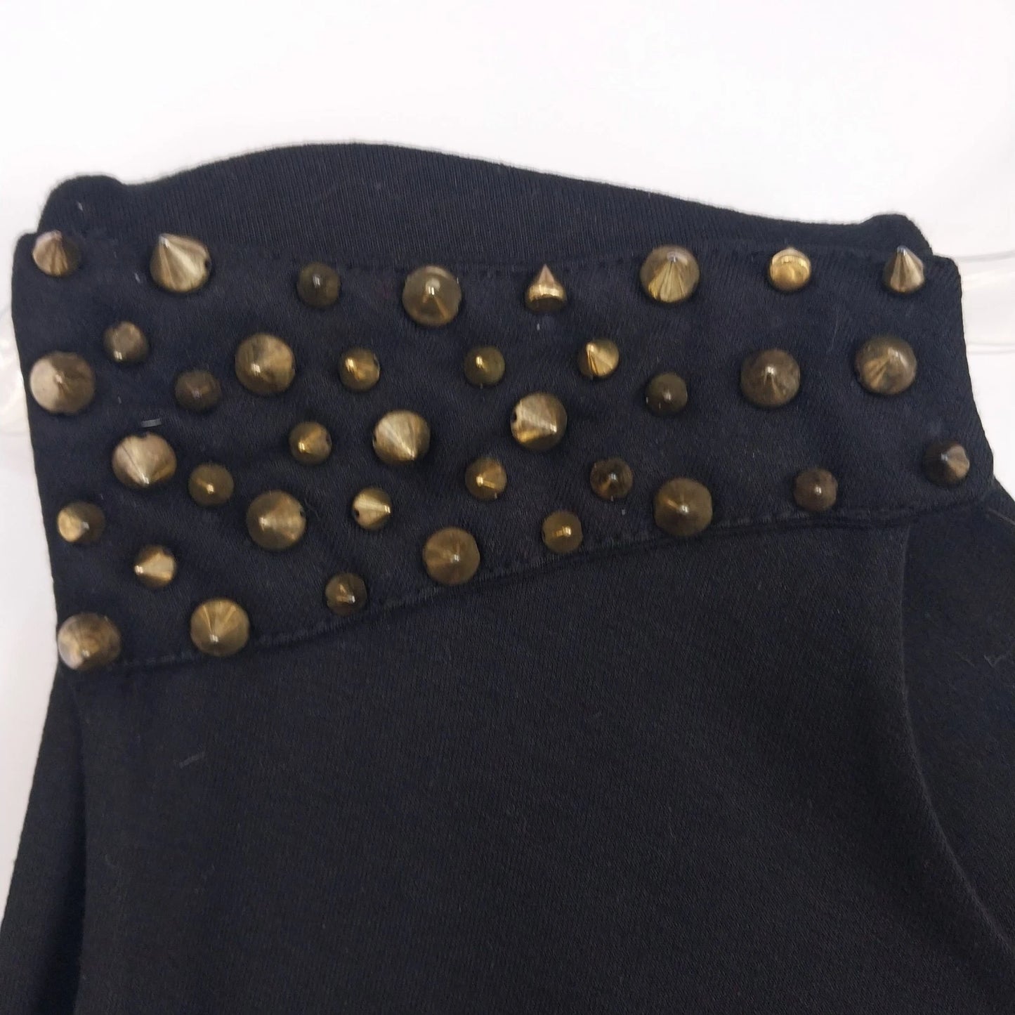 ELFE by Elif Erturk Black Studded Shoulder Top Womens EU 42 Sleeveless Small