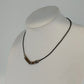 Liska Bali Black Leather Cord Necklace Wood Metal Beads Hook Clasp 17" Bohemian