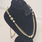 Gold Tone Chain with Faux Pearl and Gold Tone Beads Necklace Fashion Jewelry 28"