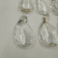 Set 8 Almond Shaped Crystal Glass 2" Prisms w Octagon Accent & Wire Connectors