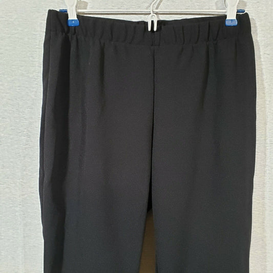 Women Chef Capri Small Black Knit Pull On Fame Fabrics Elastic Waist 28"W x 22"I
