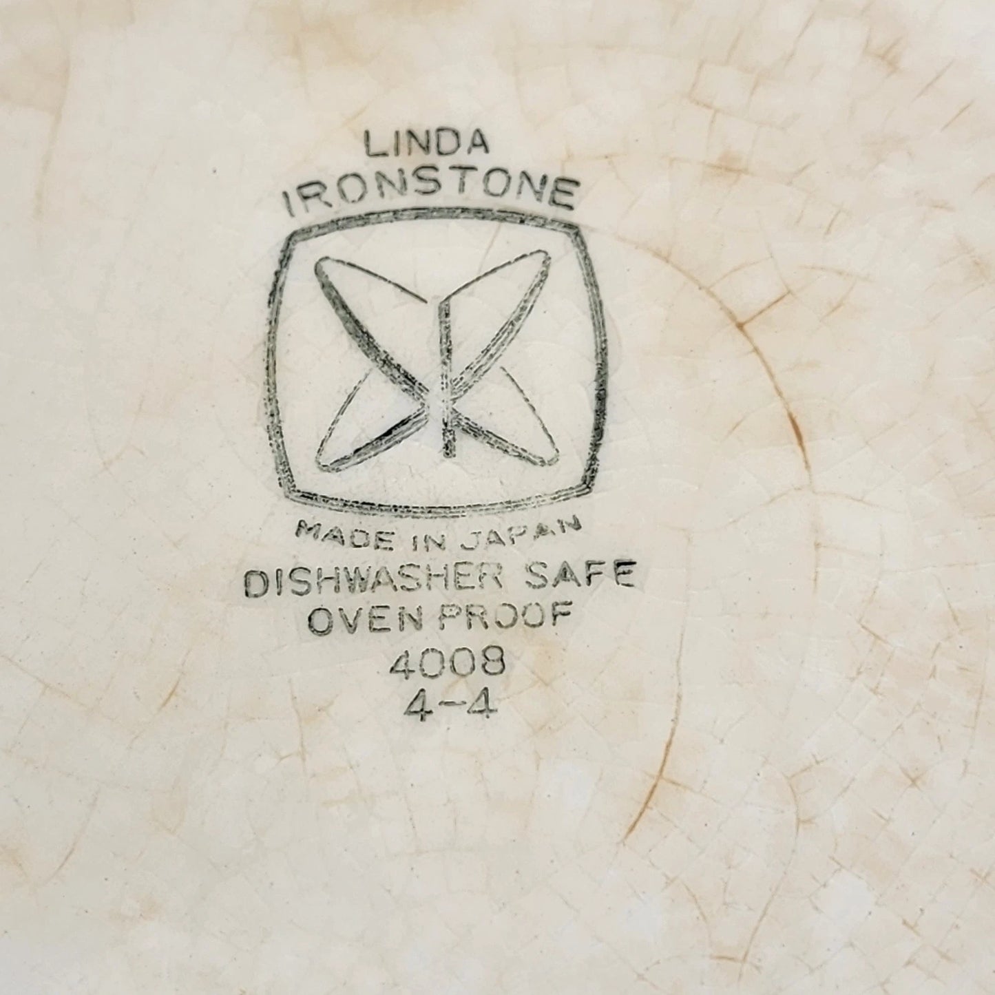 2 Linda Ironstone 4008 Salad Plates Blue White Gingham 7.5" Japan Crazing