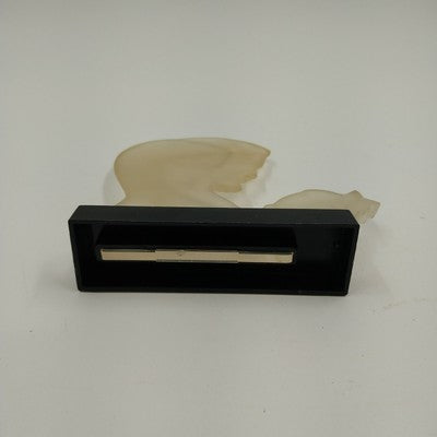 Lucite Jesus Mary Joseph Figurine 5" on Black Base Vtg Mid-Century