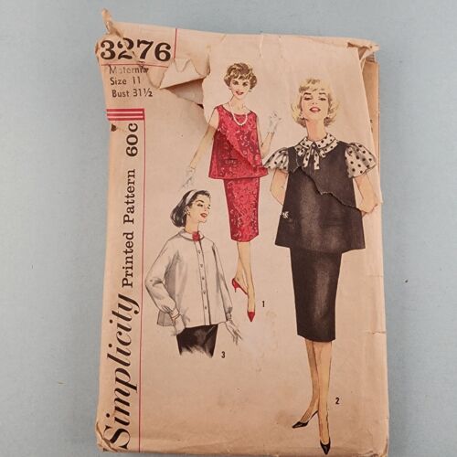 Simplicity 3276 Vintage Sewing Pattern 1950s 3 Pc Maternity Outfit Jr Miss Sz 11