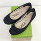 Zoe & Zac Ballet Flats Black Canvas Bow Slip On Comfort Shoes Women’s 8.5