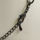 Black Chain with White Faux Pearl & Black Beads with Large Open Pendant Marbled