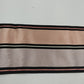 Pink Gray Black Striped Satin Sash Neck Scarf 36" x 5" Fringed Ends Vintage Wrap