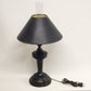 Toleware Table Lamp Black Gold Metal MCM Hurricane Globe Black Metal Cone Shade